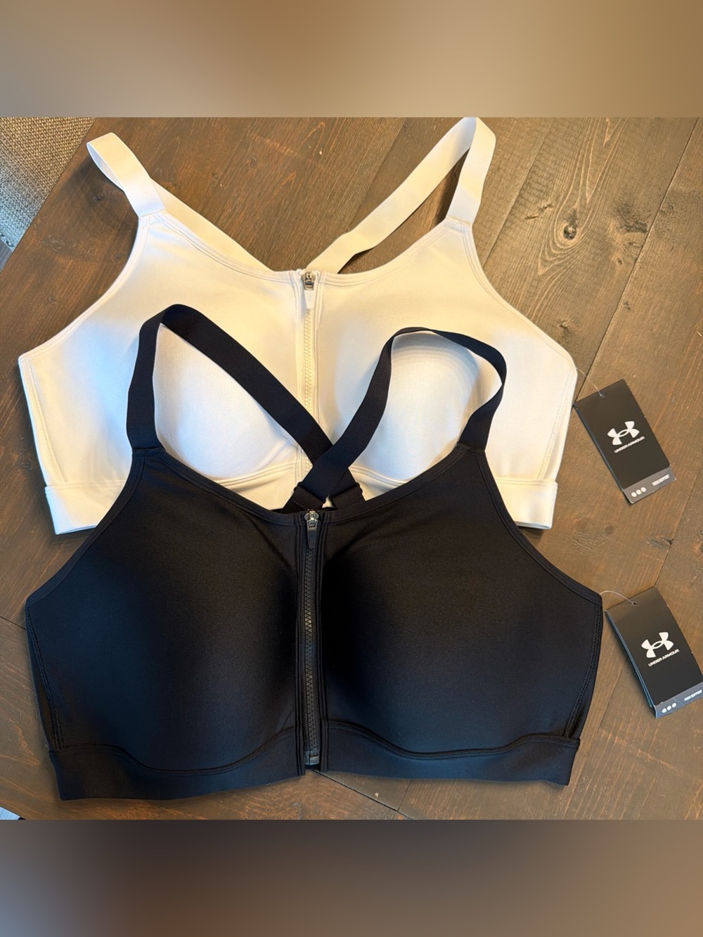 Two Under Armour Continuum Racerback Sports Bras New With Tags 2X Black White